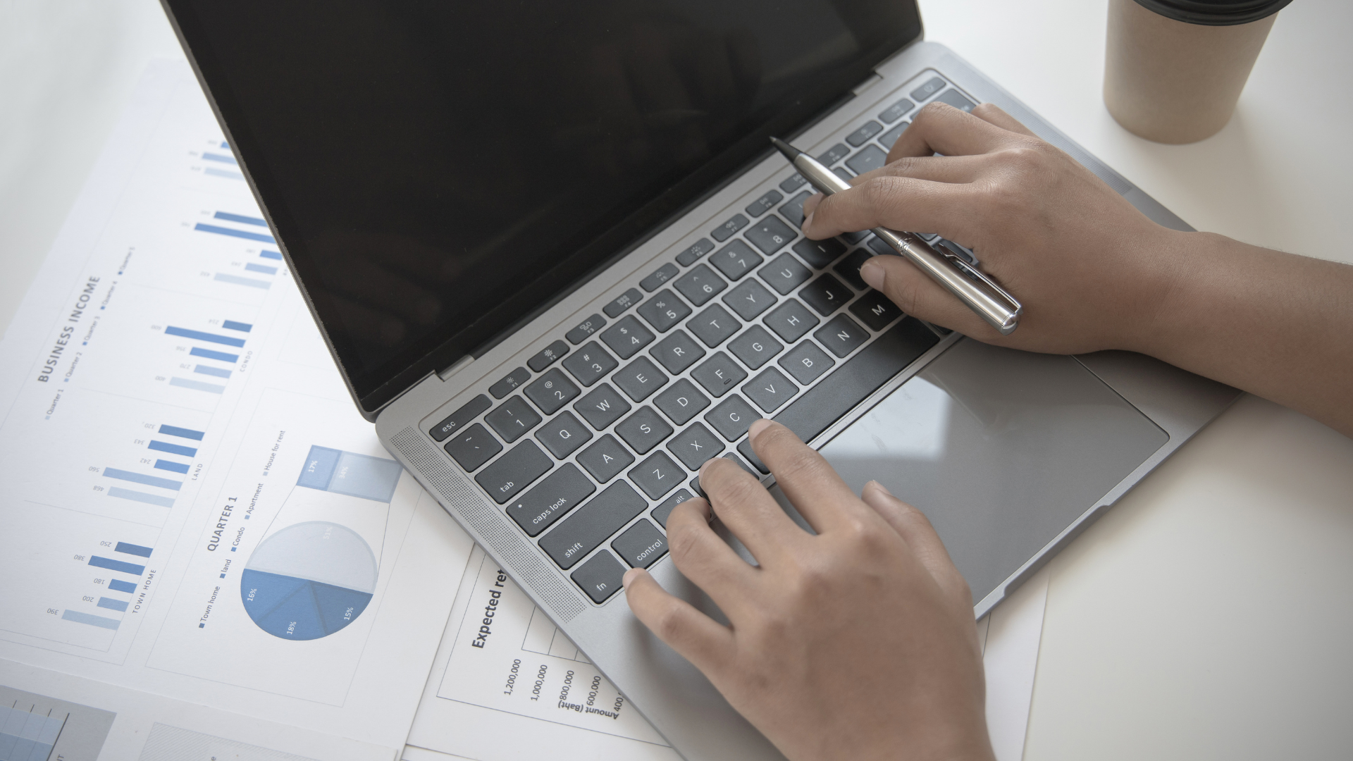 Analytics dashboard with charts and tables